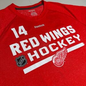 Reebok Detroit Red Wings Gustav Nyquist 14 NHL Hockey Shirt Mens Large Red 4348